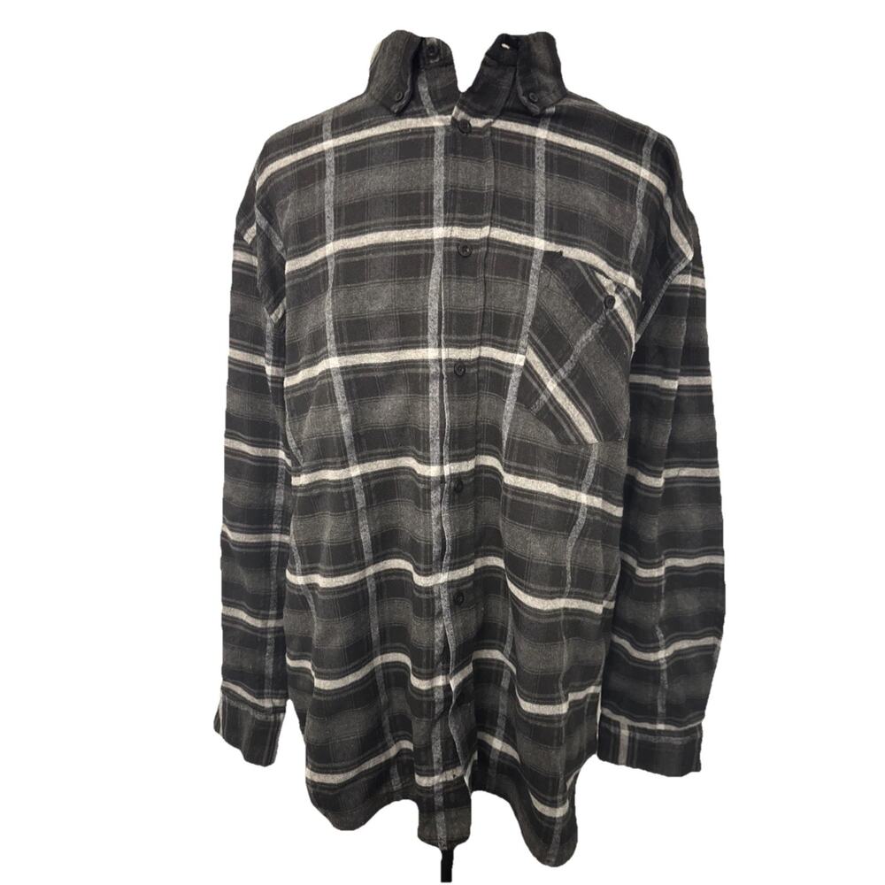 Stillwater Supply Co. Flannel Button Down Men's Size 2XL Blk/Gray Plaid